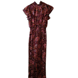 Cynthia Steffe floral wide leg smocked ruffle jumpsuit whimsigoth f